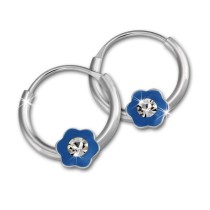 Kinder Creole Blume blau Zirkonia Silber Ohrring Kinderschmuck TW SDO8703H