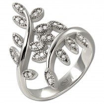 SilberDream Ring Blätter Zirkonia weiß Gr.60 aus 925er Silber SDR414W60