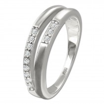 SilberDream Ring Double Zirkonia weiß Gr.56 aus 925er Silber SDR416W56