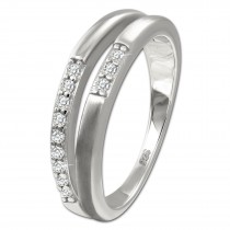 SilberDream Ring Double Zirkonia weiß Gr.58 aus 925er Silber SDR416W58