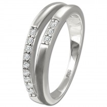 SilberDream Ring Double Zirkonia weiß Gr.62 aus 925er Silber SDR416W62