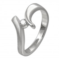 SilberDream Ring Klassik Zirkonia weiß Gr.56 aus 925er Silber SDR417W56