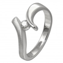 SilberDream Ring Klassik Zirkonia weiß Gr.58 aus 925er Silber SDR417W58