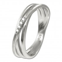 SilberDream Ring Wickeloptik Zirkonia weiß Gr.56 aus 925er Silber SDR418W56