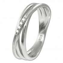 SilberDream Ring Wickeloptik Zirkonia weiß Gr.58 aus 925er Silber SDR418W58