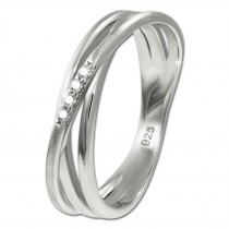 SilberDream Ring Wickeloptik Zirkonia weiß Gr.60 aus 925er Silber SDR418W60