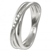 SilberDream Ring Wickeloptik Zirkonia weiß Gr.62 aus 925er Silber SDR418W62