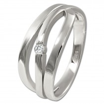 SilberDream Ring Design Zirkonia weiß Gr.58 aus 925er Silber SDR420W58