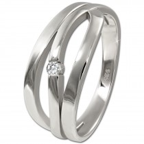 SilberDream Ring Design Zirkonia weiß Gr.62 aus 925er Silber SDR420W62