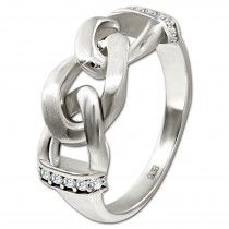SilberDream Ring Chain Zirkonia weiß Gr.60 aus 925er Silber SDR422W60