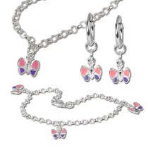 Teenie-Weenie Kinder Schmuck Set 925 Silber Schmetterling SDS17