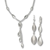 SilberDream Schmuck Set Tropfen Collier & Ohrringe 925 Silber SDS414