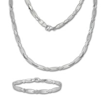 SilberDream Schmuck Set Muster Collier & Armband Damen 925 Silber SDS437J