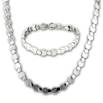 SilberDream Schmuck Set Circles Collier & Armband Damen 925 Silber SDS474J