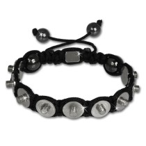 Shamballa Armband original Sterlinx mit 9 Edelstahl Kugel-Fassungen SHA90