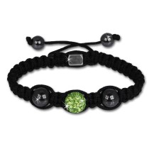 Shamballa Armband original Sterlinx mit 1 hellgrünen Glitzerkugel SHS11L