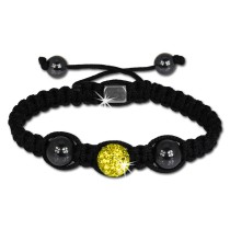 Shamballa Armband original Sterlinx mit 1 gelben Glitzerkugel SHS11Y