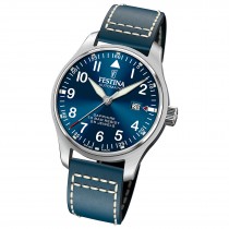 Festina Herrenuhr Swiss Made Armbanduhr Leder blau UF20151/3