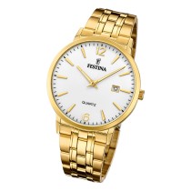 Festina Herren Armbanduhr Klassik F20513/2 Analog Edelstahl gold UF20513/2