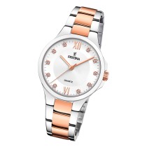 Festina Damenuhr Edelstahl silber rosé Festina Boyfriend Armbanduhr UF20612/1