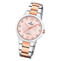 Festina Damenuhr Edelstahl silber rosé Festina Boyfriend Armbanduhr UF20612/2