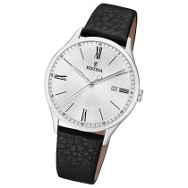 Festina Herrenuhr Klassik Armbanduhr Leder schwarz UF20689/2