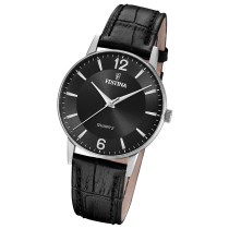 Festina Herrenuhr Klassik Armbanduhr Leder schwarz UF20690/4