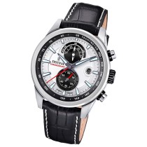 Festina Herrenuhr Timeless Chronograph Armbanduhr Leder schwarz weiß UF20695/1