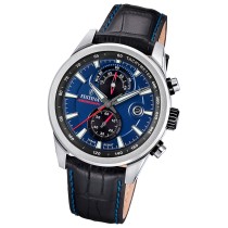 Festina Herrenuhr Timeless Chronograph Armbanduhr Leder schwarz blau UF20695/5