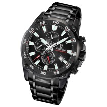 Festina Herrenuhr Timeless Chronograph Armbanduhr Edelstahl schwarz UF20735/3