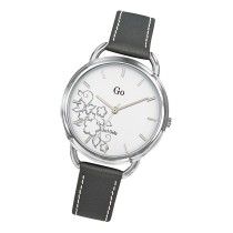 Girl Only GO Damenuhr Analog Quarzuhr mit Lederarmband grau weiß UGO699107