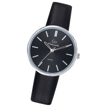Girl Only GO Damen Armbanduhr Mademoiselle Quarz-Uhr Leder schwarz UGO699317