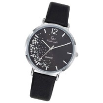 Girl Only GO Damen Armbanduhr Mademoiselle Quarz-Uhr Leder schwarz UGO699355