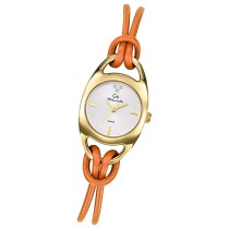 Girl Only GO Damen Armbanduhr Mademoiselle Quarz-Uhr Leder orange UGO699370