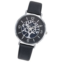 Girl Only GO Damen Armbanduhr Mademoiselle Quarz-Uhr Leder schwarz UGO699503
