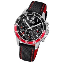 Lotus Jugend Kinderuhr Leder schwarz rot Lotus Junior Armbanduhr UL18581/5