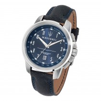 Maserati Herren Armbanduhr SUCCESSO Analog Leder blau UMAR8851121003
