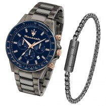 Maserati Herren Armbanduhr Sfida Chrono Edelstahl grau UMAR8873640020