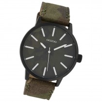 Oozoo Unisex Armbanduhr Timepieces Analog Textil grün braun UOC10003