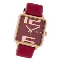 Oozoo Damen Armbanduhr Timepieces C10363 Analog Leder weinrot UOC10363