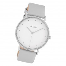 Oozoo Damen Armbanduhr Timepieces C10415 Analog Leder silber grau UOC10415