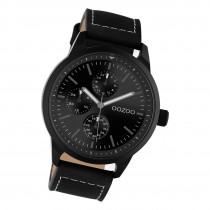 Oozoo Unisex Armbanduhr Timepieces C10909 Analog Leder schwarz UOC10909