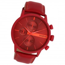 Oozoo Herren Armbanduhr Timepieces Analog Leder rot UOC11226