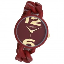 Oozoo Damen Armbanduhr Timepieces Analog Kunststoff rot UOC11267