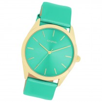 Oozoo Damen Armbanduhr Timepieces Analog Leder aquagrün UOC11339
