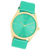 Oozoo Damen Armbanduhr Timepieces Analog Leder aquagrün UOC11339