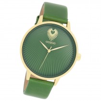 Oozoo Damen Armbanduhr Timepieces Analog Leder grün UOC11344