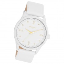 Oozoo Damen Armbanduhr Timepieces Analog Leder weiß UOC11354