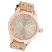 Oozoo Damen Armbanduhr Timepieces C1151 46mm Quarz Leder sand UOC1151