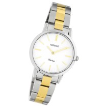 Oozoo Damen Armbanduhr Ultra Slim Edelstahl silber gold UOC20112